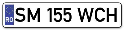 Placuta inmatriculare numar auto  SM-155-WCH, SM 155 WCH, SM155WCH