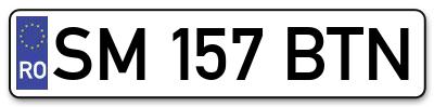 Placuta inmatriculare numar auto  SM-157-BTN, SM 157 BTN, SM157BTN
