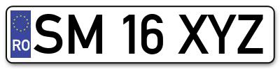 Placuta inmatriculare numar auto  SM-16-XYZ, SM 16 XYZ, SM16XYZ