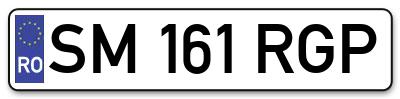 Placuta inmatriculare numar auto  SM-161-RGP, SM 161 RGP, SM161RGP