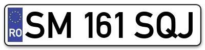 Placuta inmatriculare numar auto  SM-161-SQJ, SM 161 SQJ, SM161SQJ
