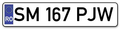 Placuta inmatriculare numar auto  SM-167-PJW, SM 167 PJW, SM167PJW