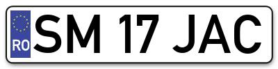 Placuta inmatriculare numar auto  SM-17-JAC, SM 17 JAC, SM17JAC