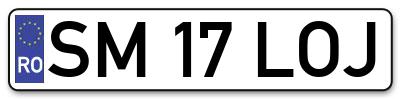 Placuta inmatriculare numar auto  SM-17-LOJ, SM 17 LOJ, SM17LOJ