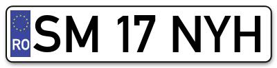 Placuta inmatriculare numar auto  SM-17-NYH, SM 17 NYH, SM17NYH