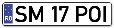 Placuta inmatriculare numar auto  SM-17-POI, SM 17 POI, SM17POI