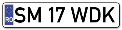 Placuta inmatriculare numar auto  SM-17-WDK, SM 17 WDK, SM17WDK
