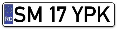 Placuta inmatriculare numar auto  SM-17-YPK, SM 17 YPK, SM17YPK