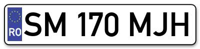 Placuta inmatriculare numar auto  SM-170-MJH, SM 170 MJH, SM170MJH