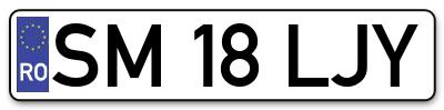 Placuta inmatriculare numar auto  SM-18-LJY, SM 18 LJY, SM18LJY