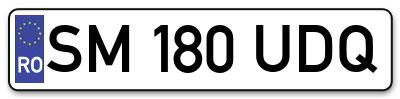 Placuta inmatriculare numar auto  SM-180-UDQ, SM 180 UDQ, SM180UDQ