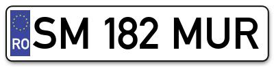 Placuta inmatriculare numar auto  SM-182-MUR, SM 182 MUR, SM182MUR