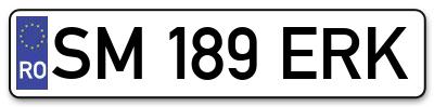 Placuta inmatriculare numar auto  SM-189-ERK, SM 189 ERK, SM189ERK