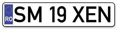 Placuta inmatriculare numar auto  SM-19-XEN, SM 19 XEN, SM19XEN