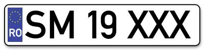 Placuta inmatriculare numar auto  SM-19-XXX, SM 19 XXX, SM19XXX