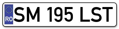 Placuta inmatriculare numar auto  SM-195-LST, SM 195 LST, SM195LST