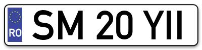 Placuta inmatriculare numar auto  SM-20-YII, SM 20 YII, SM20YII