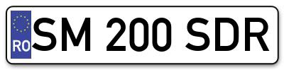 Placuta inmatriculare numar auto  SM-200-SDR, SM 200 SDR, SM200SDR