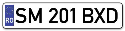 Placuta inmatriculare numar auto  SM-201-BXD, SM 201 BXD, SM201BXD