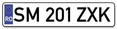 Placuta inmatriculare numar auto  SM-201-ZXK, SM 201 ZXK, SM201ZXK