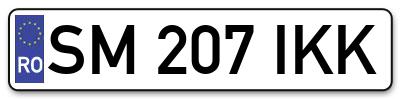 Placuta inmatriculare numar auto  SM-207-IKK, SM 207 IKK, SM207IKK
