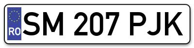 Placuta inmatriculare numar auto  SM-207-PJK, SM 207 PJK, SM207PJK
