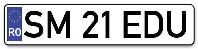 Placuta inmatriculare numar auto  SM-21-EDU, SM 21 EDU, SM21EDU