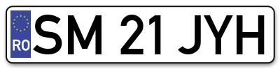 Placuta inmatriculare numar auto  SM-21-JYH, SM 21 JYH, SM21JYH