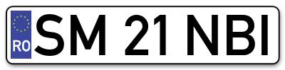 Placuta inmatriculare numar auto  SM-21-NBI, SM 21 NBI, SM21NBI