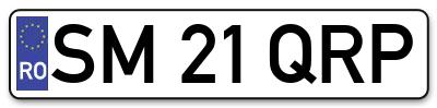 Placuta inmatriculare numar auto  SM-21-QRP, SM 21 QRP, SM21QRP