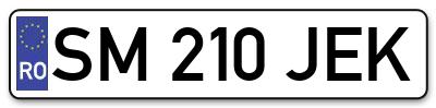 Placuta inmatriculare numar auto  SM-210-JEK, SM 210 JEK, SM210JEK