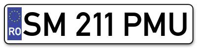 Placuta inmatriculare numar auto  SM-211-PMU, SM 211 PMU, SM211PMU