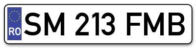 Placuta inmatriculare numar auto  SM-213-FMB, SM 213 FMB, SM213FMB