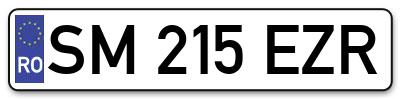 Placuta inmatriculare numar auto  SM-215-EZR, SM 215 EZR, SM215EZR