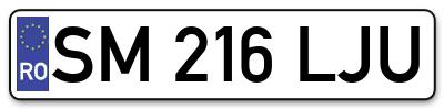 Placuta inmatriculare numar auto  SM-216-LJU, SM 216 LJU, SM216LJU