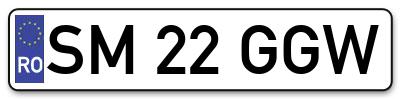Placuta inmatriculare numar auto  SM-22-GGW, SM 22 GGW, SM22GGW