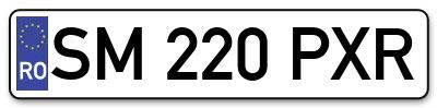 Placuta inmatriculare numar auto  SM-220-PXR, SM 220 PXR, SM220PXR
