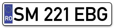 Placuta inmatriculare numar auto  SM-221-EBG, SM 221 EBG, SM221EBG