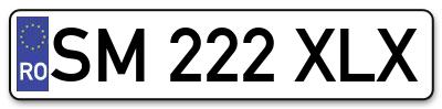 Placuta inmatriculare numar auto  SM-222-XLX, SM 222 XLX, SM222XLX