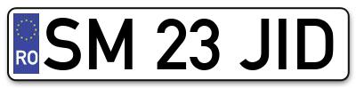 Placuta inmatriculare numar auto  SM-23-JID, SM 23 JID, SM23JID