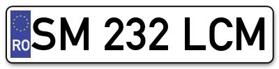 Placuta inmatriculare numar auto  SM-232-LCM, SM 232 LCM, SM232LCM