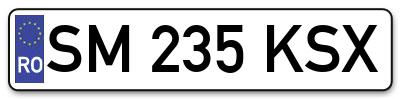 Placuta inmatriculare numar auto  SM-235-KSX, SM 235 KSX, SM235KSX