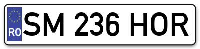 Placuta inmatriculare numar auto  SM-236-HOR, SM 236 HOR, SM236HOR