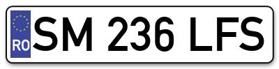 Placuta inmatriculare numar auto  SM-236-LFS, SM 236 LFS, SM236LFS