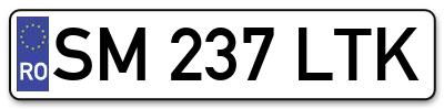Placuta inmatriculare numar auto  SM-237-LTK, SM 237 LTK, SM237LTK