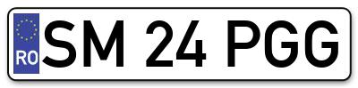 Placuta inmatriculare numar auto  SM-24-PGG, SM 24 PGG, SM24PGG