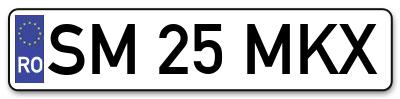 Placuta inmatriculare numar auto  SM-25-MKX, SM 25 MKX, SM25MKX