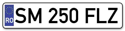 Placuta inmatriculare numar auto  SM-250-FLZ, SM 250 FLZ, SM250FLZ