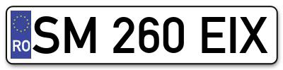 Placuta inmatriculare numar auto  SM-260-EIX, SM 260 EIX, SM260EIX