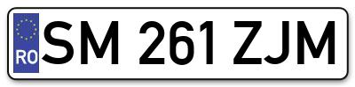 Placuta inmatriculare numar auto  SM-261-ZJM, SM 261 ZJM, SM261ZJM